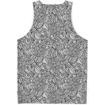Monochrome Zentangle Pattern Print Men's Tank Top