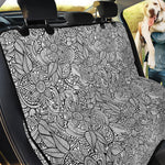 Monochrome Zentangle Pattern Print Pet Car Back Seat Cover