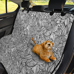 Monochrome Zentangle Pattern Print Pet Car Back Seat Cover