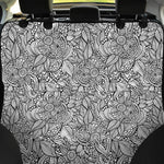 Monochrome Zentangle Pattern Print Pet Car Back Seat Cover