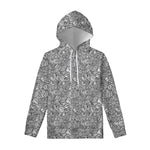 Monochrome Zentangle Pattern Print Pullover Hoodie