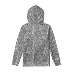 Monochrome Zentangle Pattern Print Pullover Hoodie