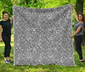 Monochrome Zentangle Pattern Print Quilt