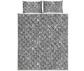 Monochrome Zentangle Pattern Print Quilt Bed Set