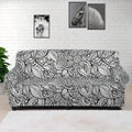 Monochrome Zentangle Pattern Print Sofa Cover