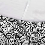 Monochrome Zentangle Pattern Print Sofa Cover