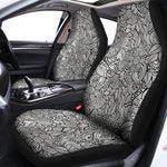 Monochrome Zentangle Pattern Print Universal Fit Car Seat Covers