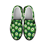 Monster Eyes Pattern Print Black Slip On Shoes