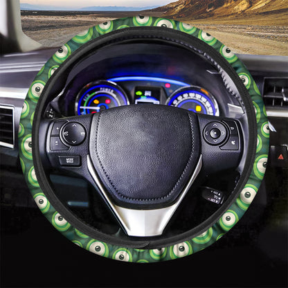 Monster Eyes Pattern Print Car Steering Wheel Cover