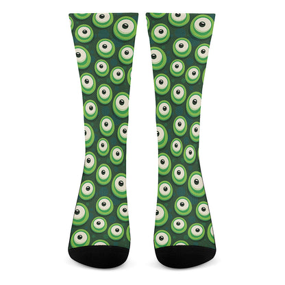 Monster Eyes Pattern Print Crew Socks