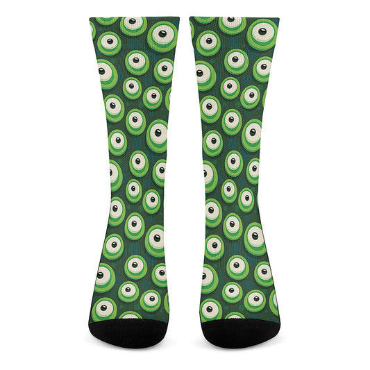 Monster Eyes Pattern Print Crew Socks