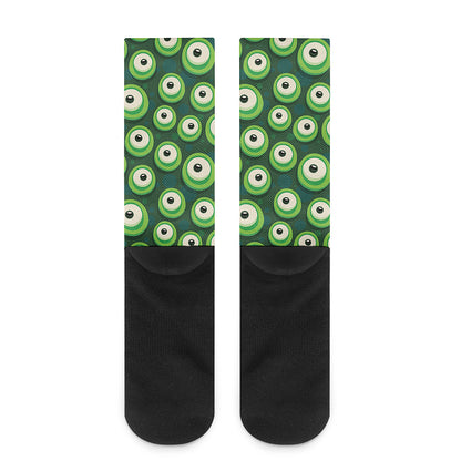 Monster Eyes Pattern Print Crew Socks