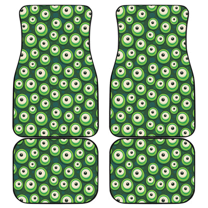 Monster Eyes Pattern Print Front and Back Car Floor Mats