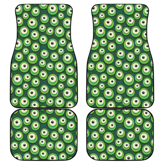 Monster Eyes Pattern Print Front and Back Car Floor Mats