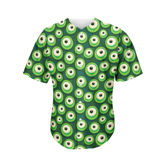 Monster Eyes Pattern Print Men's Baseball Jersey