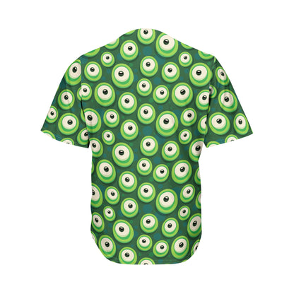 Monster Eyes Pattern Print Men's Baseball Jersey