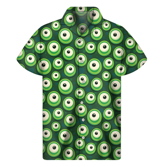Monster Eyes Pattern Print Men's Short Sleeve Shirt