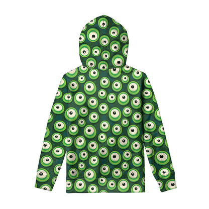 Monster Eyes Pattern Print Pullover Hoodie