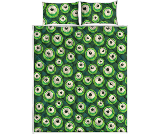 Monster Eyes Pattern Print Quilt Bed Set