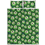 Monster Eyes Pattern Print Quilt Bed Set