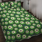 Monster Eyes Pattern Print Quilt Bed Set