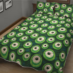 Monster Eyes Pattern Print Quilt Bed Set
