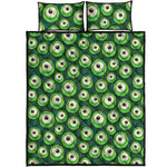 Monster Eyes Pattern Print Quilt Bed Set