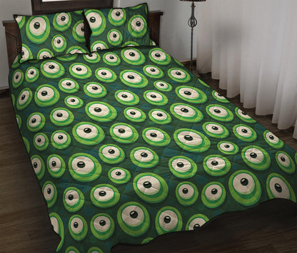 Monster Eyes Pattern Print Quilt Bed Set