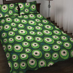 Monster Eyes Pattern Print Quilt Bed Set