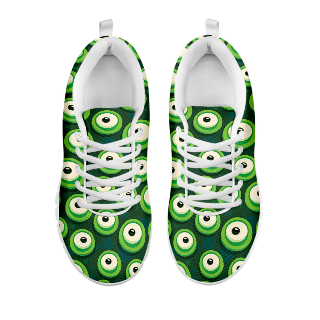 Monster Eyes Pattern Print White Sneakers