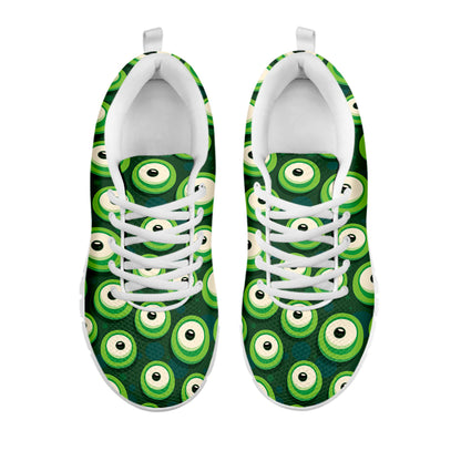 Monster Eyes Pattern Print White Sneakers