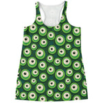 Monster Eyes Pattern Print Women's Racerback Tank Top