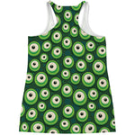 Monster Eyes Pattern Print Women's Racerback Tank Top