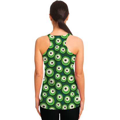 Monster Eyes Pattern Print Women's Racerback Tank Top