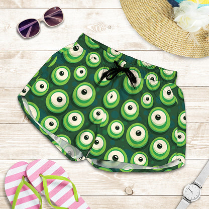 Monster Eyes Pattern Print Women's Shorts