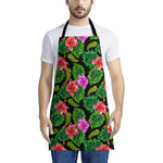 Monstera Hibiscus Hawaii Pattern Print Apron