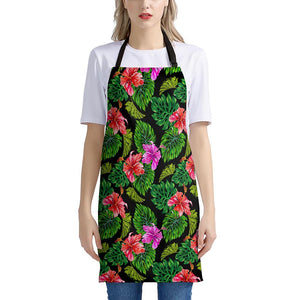 Monstera Hibiscus Hawaii Pattern Print Apron