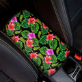 Monstera Hibiscus Hawaii Pattern Print Car Center Console Cover