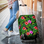 Monstera Hibiscus Hawaii Pattern Print Luggage Cover GearFrost