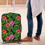 Monstera Hibiscus Hawaii Pattern Print Luggage Cover GearFrost
