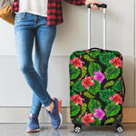 Monstera Hibiscus Hawaii Pattern Print Luggage Cover GearFrost