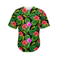 Monstera Hibiscus Hawaii Pattern Print Men's Baseball Jersey