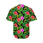 Monstera Hibiscus Hawaii Pattern Print Men's Baseball Jersey