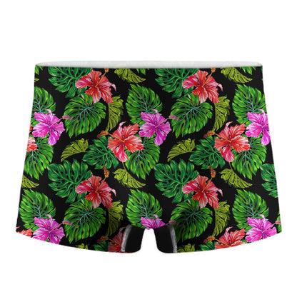 Monstera Hibiscus Hawaii Pattern Print Men's Boxer Briefs