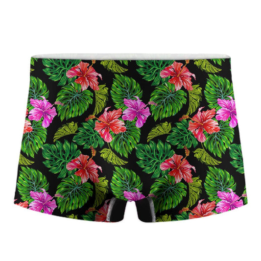 Monstera Hibiscus Hawaii Pattern Print Men's Boxer Briefs