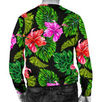 Monstera Hibiscus Hawaii Pattern Print Men's Crewneck Sweatshirt GearFrost