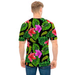 Monstera Hibiscus Hawaii Pattern Print Men's T-Shirt