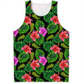 Monstera Hibiscus Hawaii Pattern Print Men's Tank Top