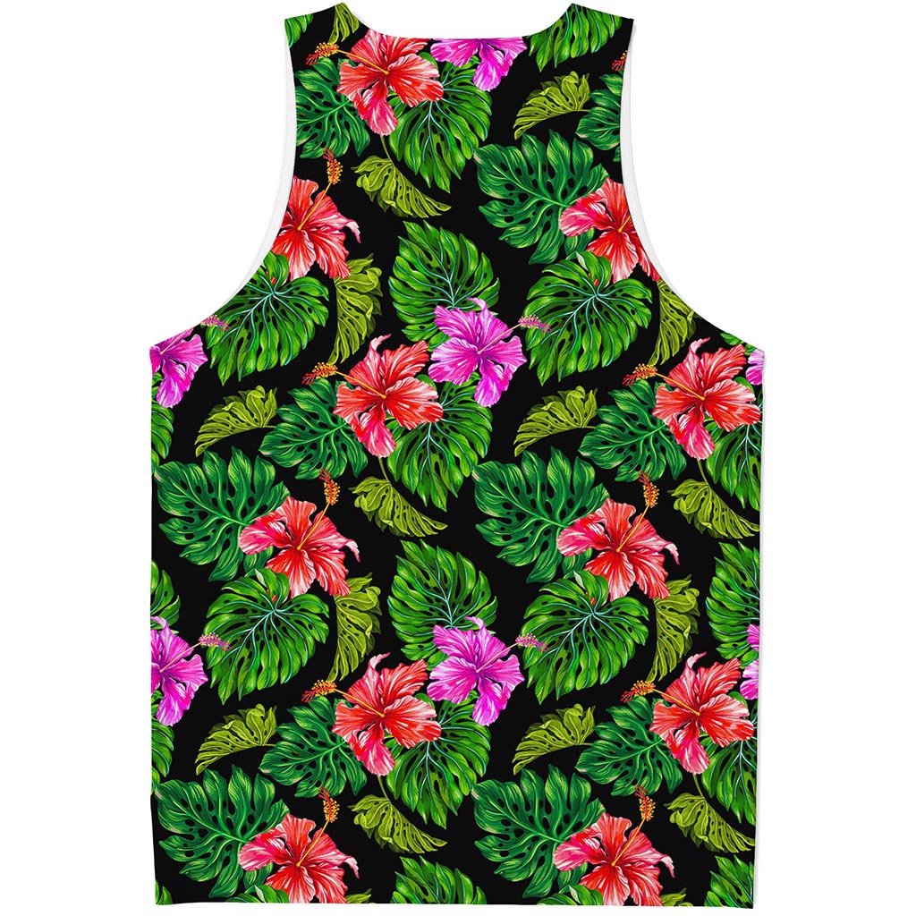Monstera Hibiscus Hawaii Pattern Print Men's Tank Top