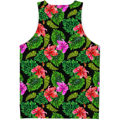 Monstera Hibiscus Hawaii Pattern Print Men's Tank Top